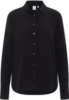 shirt-blouse in black plain