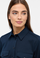 Jersey Shirt Bluse in navy unifarben