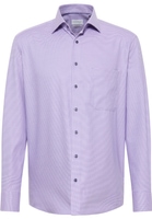 COMFORT FIT Overhemd in lavendel gestructureerd