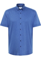 MODERN FIT Jersey Shirt in blue plain