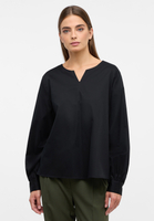 Satin Shirt Blouse in black plain