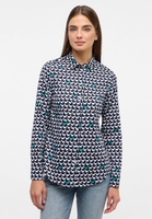 overhemdblouse in navy/groen gedrukt