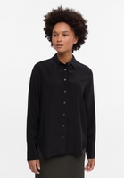 shirt-blouse in black plain