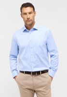 COMFORT FIT Cover Shirt in hellblau unifarben