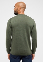 Knitted jumper in olive plain