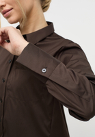 shirt-blouse in brown plain