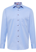 COMFORT FIT Cover Shirt in middenblauw vlakte