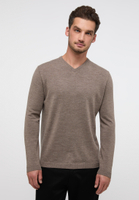 Knitted jumper in brown plain