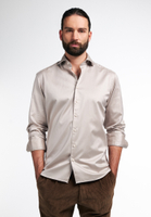 MODERN FIT Soft Luxury Shirt in taupe plain