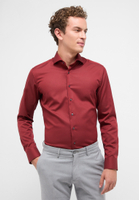SLIM FIT Cover Shirt in dark red plain