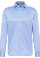 SLIM FIT Soft Luxury Shirt in middenblauw vlakte