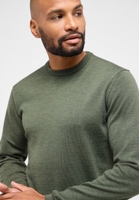 Knitted jumper in olive plain