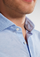 SLIM FIT Linen Shirt in hellblau unifarben