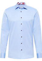 SLIM FIT Cover Shirt in middenblauw vlakte