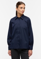 Signature Shirt Bluse in navy unifarben