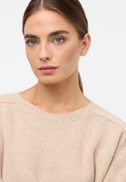 Knitted jumper in beige plain