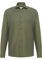 MODERN FIT Linen Shirt in khaki unifarben