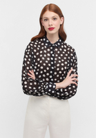 shirt-blouse in black printed