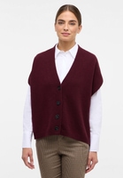 Knitted waistcoat in burgundy plain