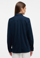 Jersey Shirt Bluse in navy unifarben