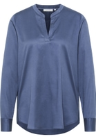 Satin Shirt Blouse in indigo plain