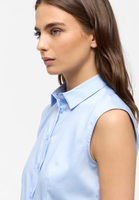 Satin Shirt Bluse in hellblau unifarben