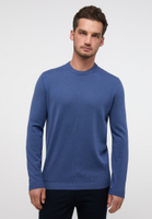 Knitted jumper in blue plain