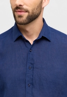 MODERN FIT Linen Shirt in navy plain
