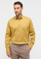 COMFORT FIT Cover Shirt in mosterdgeel vlakte