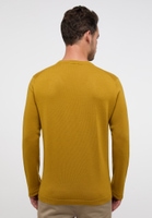 Gebreide pullover in curry vlakte