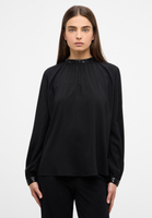 slip-on blouse in black plain