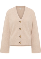 Gebreide cardigan in beige vlakte