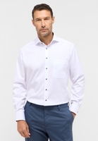 COMFORT FIT Cover Shirt in white plain