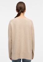 Gebreide pullover in beige vlakte