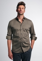 MODERN FIT Jersey Shirt in taupe plain