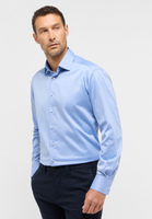 COMFORT FIT Luxury Shirt in mittelblau unifarben