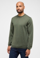 Knitted jumper in olive plain