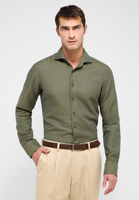 SLIM FIT Linen Shirt in kaki vlakte