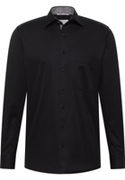 COMFORT FIT Cover Shirt in zwart vlakte