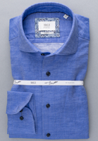 SLIM FIT Linen Shirt in medium blue plain