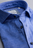 SLIM FIT Linen Shirt in medium blue plain