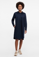 Blusenkleid in navy unifarben