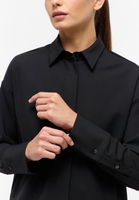 shirt-blouse in black plain