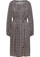 Shirt dress in dark blue printed