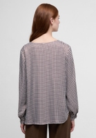 blouse zonder knopen in bruin gedrukt