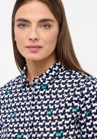 overhemdblouse in navy/groen gedrukt