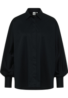 Satin Shirt Bluse in schwarz unifarben