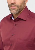 COMFORT FIT Cover Shirt in bordeaux vlakte