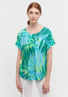 T-shirt blouse in lime printed