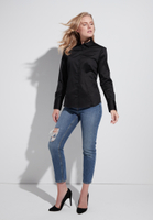 Satin Shirt Blouse in black plain